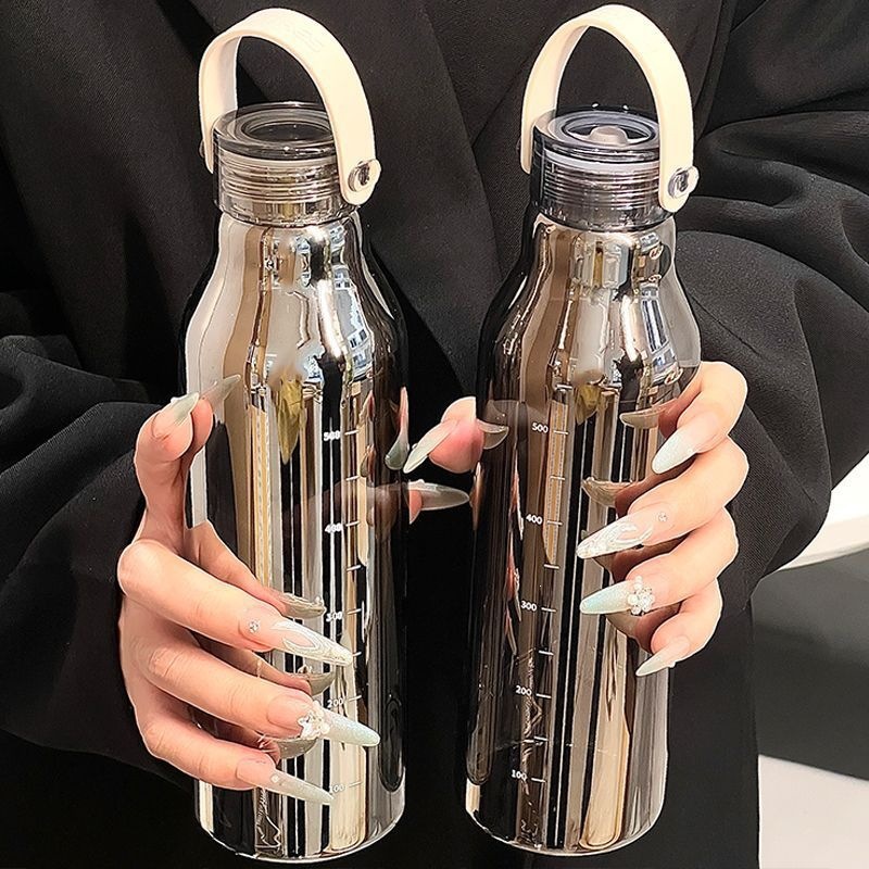 Outdoor Sport Glass Water Bottle - 600-ml-Wasserflasche aus dickem Glas mit ausziehbarem