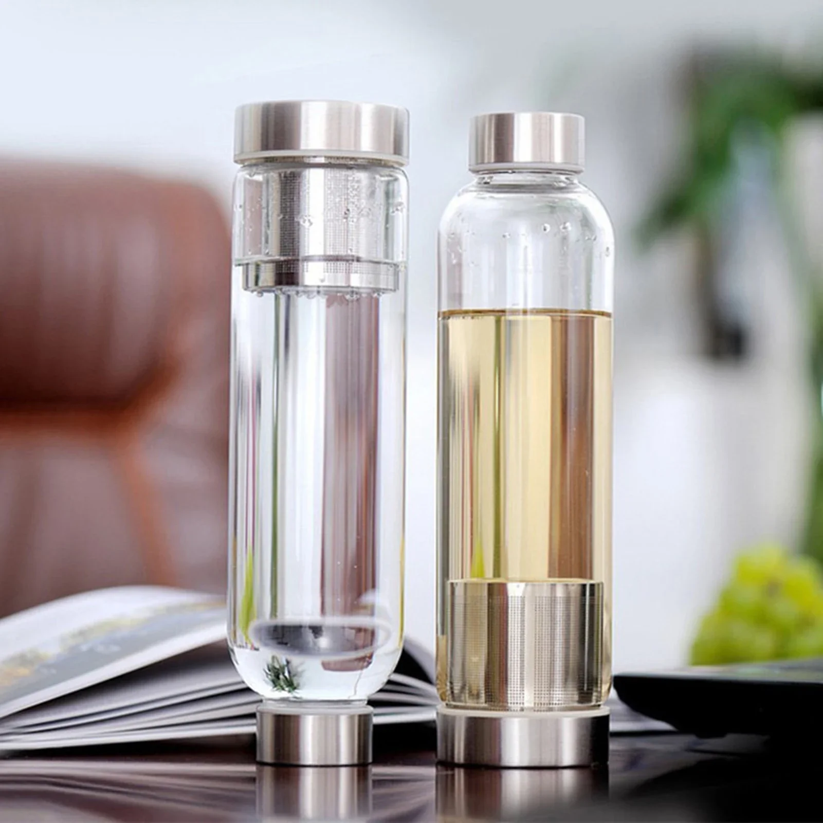 Outdoor Sport Glass Water Bottle - Glas-Sport-Wasserflasche mit Tee-Infuser, Trinkgefäß, Reisebehälter, Outdoor-Haushalts-Teebecher,