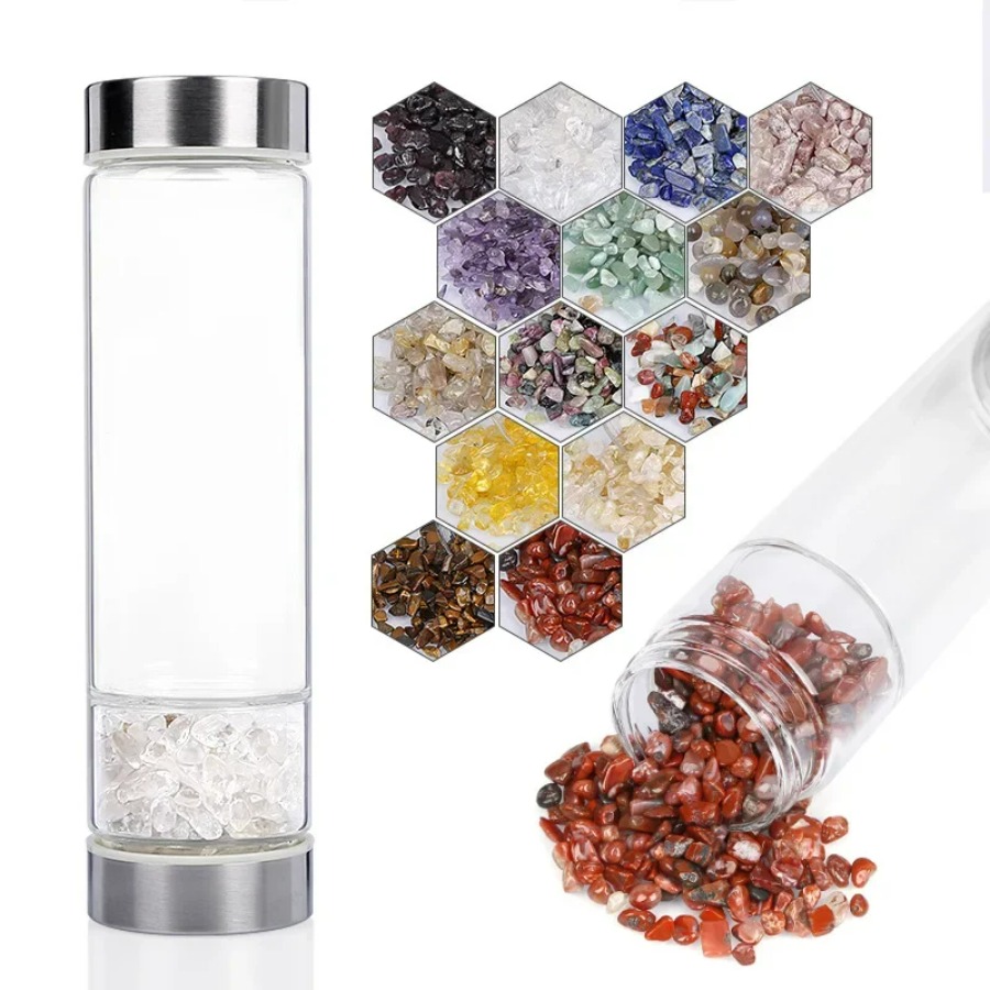 Große Durchmesser Kristall Nat – Outdoor Sport Glass Water Bottle Bewertung und Preis