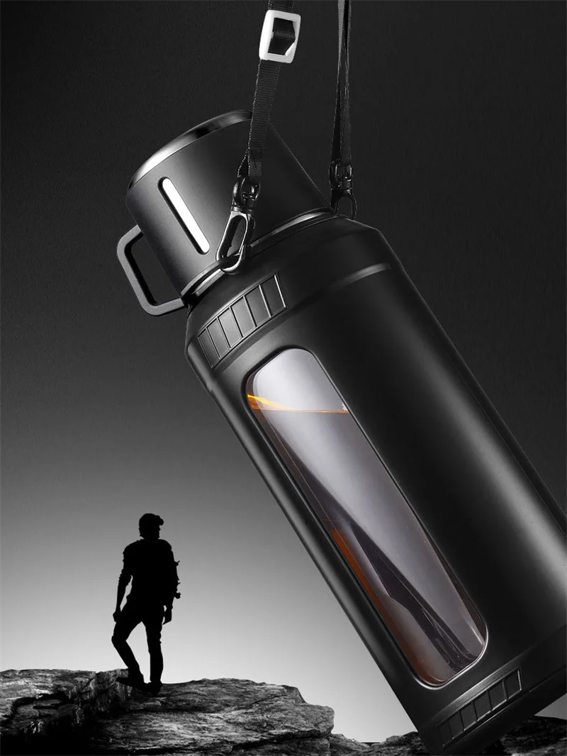 Große 2L Glas-Wasserflasche mi – Outdoor Sport Glass Water Bottle Bewertung und Preis